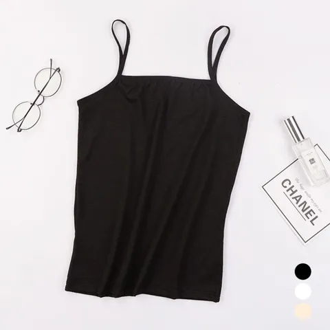 여자 붙는 민무늬 이너웨어 캐미 몸에 슬림핏 나시티