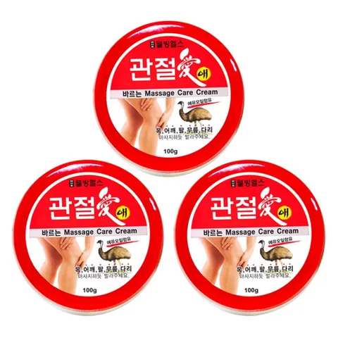 웰빙헬스 관절애 바르는 마사지크림 100g 3개 운동전후 근육마사지크림 스포츠마사지크림