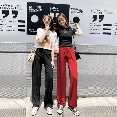 키밍 여성 여름 쿨바지 트렌드 기본 통바지 시원한바지 통바지 바지 쿨링팬츠 냉감바지