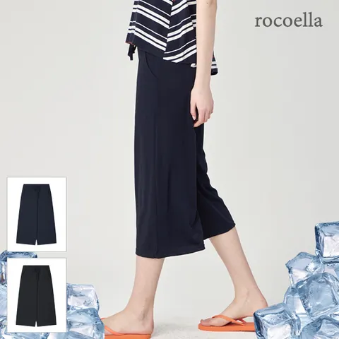 뮤토즈 썸머 쿨링 스트레치 냉장고 7부 와이드 팬츠