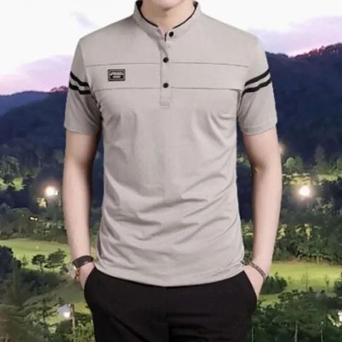 여름 남자 데일리 골프 남성 클래식 2줄 티셔츠 반팔 헨리넥반팔티셔츠 반팔난방 헨리넥반팔티