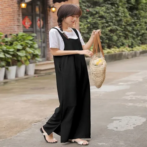 여성 여름 민소매 와이드 점프수트 점프슈트 민소매점프슈트 트임점프슈트 여름점프슈트