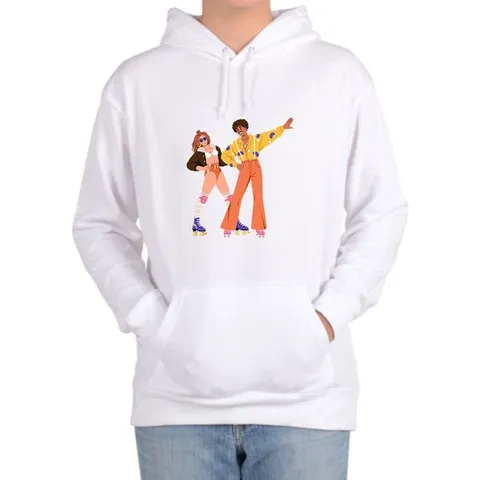 [하프클럽]  후드티 전사이즈 레트로 롤러스케이트 음악 디자인