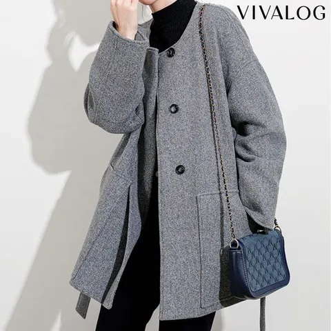 [하프클럽] 피에나 벨티드 히든버튼 미들 코트