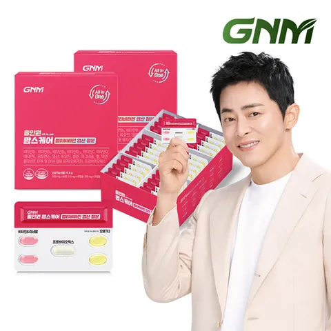 [멀티비타민+엽산+철분+알티지오메가3+유산균]GNM 올인원 맘스케어 2박스(2개월분) / 임산부 활성엽산 비헴철