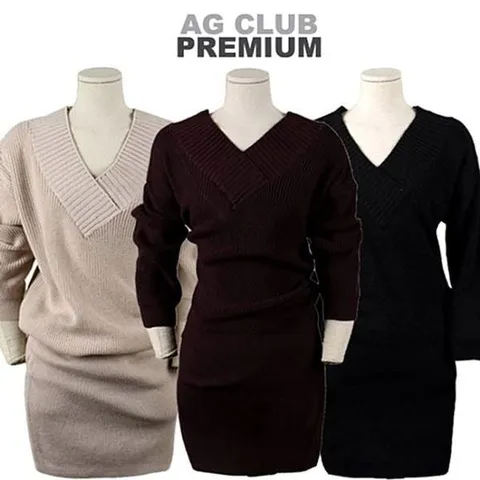 [하프클럽/모노무드] 양 OP KK 니트 V 겨울 여성 AG 원피스