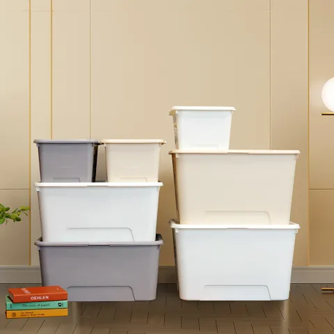 탑백 대형 리빙박스 72L 1개+1개 대용량 팬트리 수납 공간박스 옷 정리함