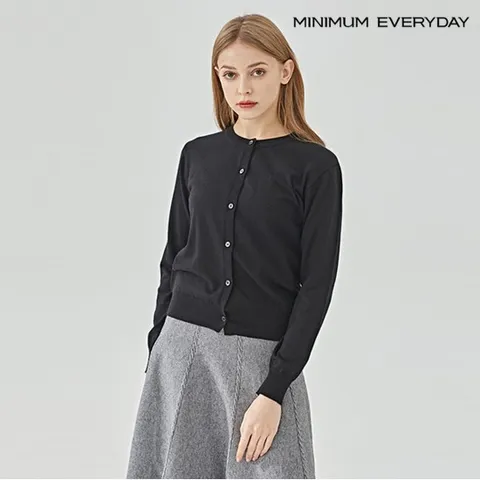 정상가:89,000원 ㅣ [미니멈 에브리데이]라운드넥 버튼업 캐시미어 니트 가디건 (EB3CK016D)