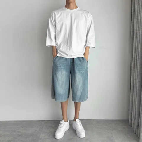 [브리치]  / 여름옷 밴딩 7부 버뮤다 팬츠 청반바지