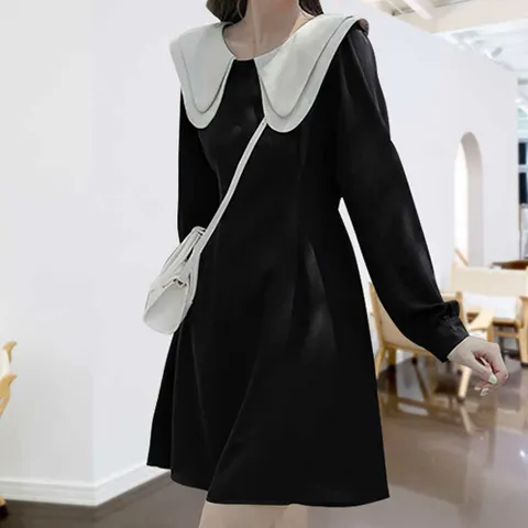 [브리치] 로로비 / 로로비 A라인 블랙 미니원피스