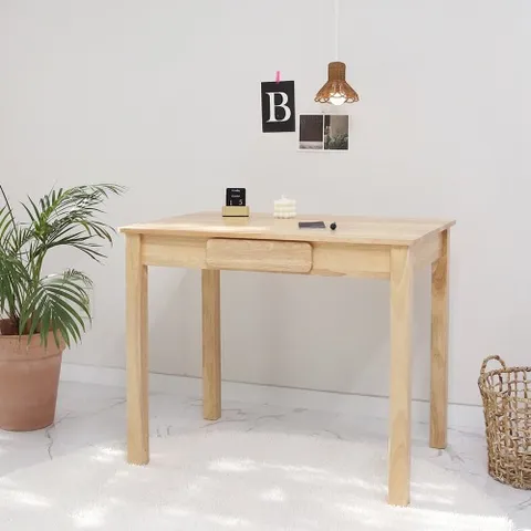 CUMA 원목 1인 일자형 수납책상