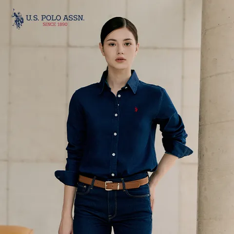 [단품] U.S POLO ASSN. 25FW 릴렉스핏 데님셔츠 여성 인디고 1종