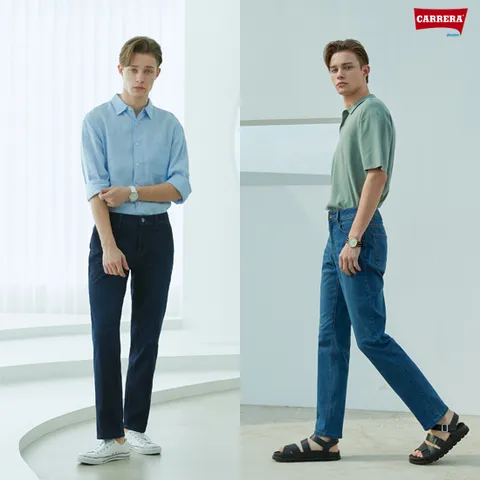 [온플]까레라 23SS 쿨맥스 라이크라 테이퍼드핏데님 2종 남성