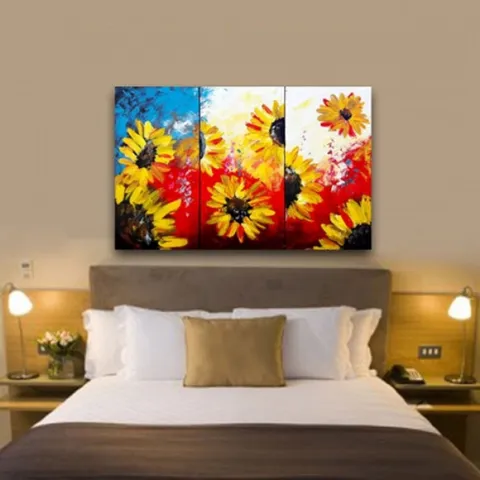 해바라기추상유화액자3p