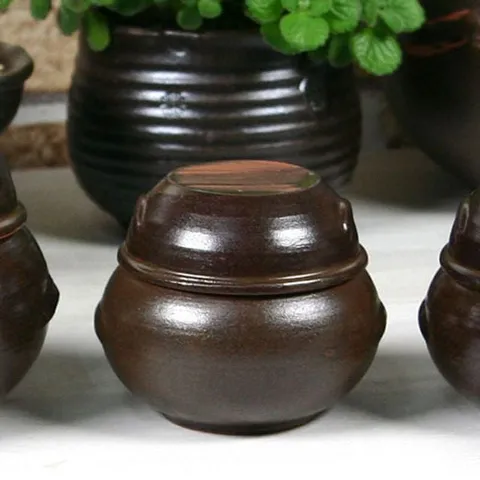 자배기 옹기 항아리 2호 230g 옹기 항아리 단지 용기 김치통 냉장고보관용기 소품단지