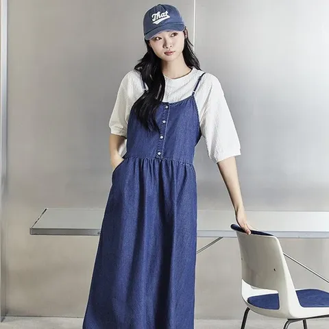세이브존06 뷔스티에 데님 롱 원피스 NOMD49 (50841836)