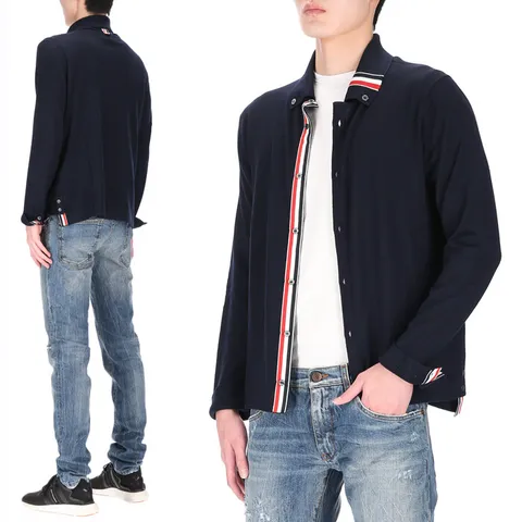 [명품]톰브라운 콘트라스트 MKL003A Y1002 415 울 니트 가디건 MKL003A Y100 2415