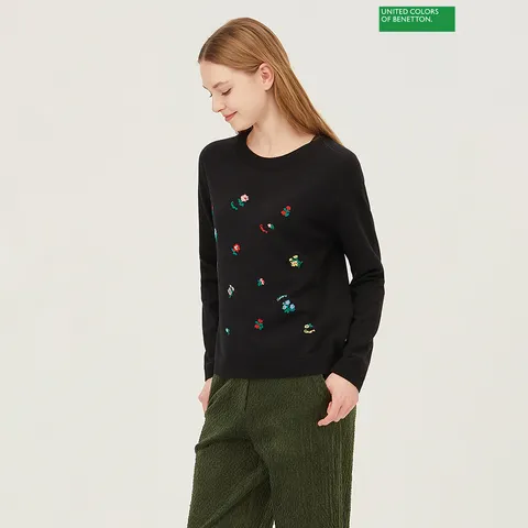 아울렛 플라워 자수 니트 BAKP18411