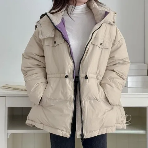 여자 하프 오리털패딩 박스 웰론 점퍼 (22951582)