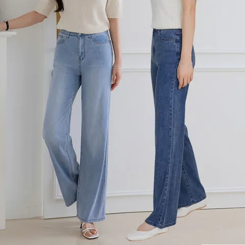 여름용 기장선택 텐셀 와이드핏 여성청바지 S-3XL