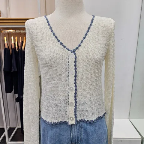 배색 스티치 가디건(PQ2KG032)_CA