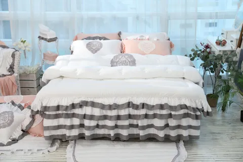 류금숙 프렌치감성 실키케어 향균프릴 차렵이불 4단 풀세트