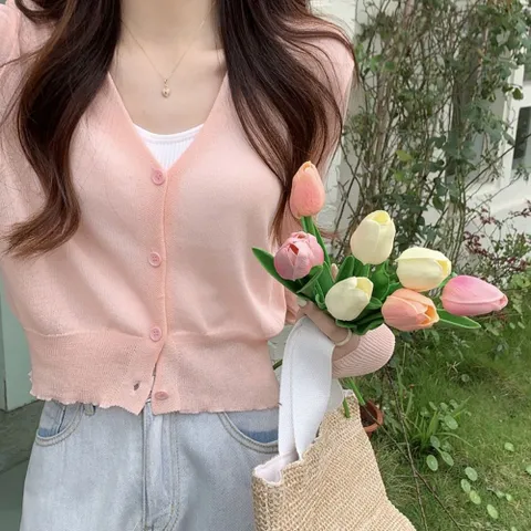 여름 브이넥 가디건 5컬러 얇은 시스루