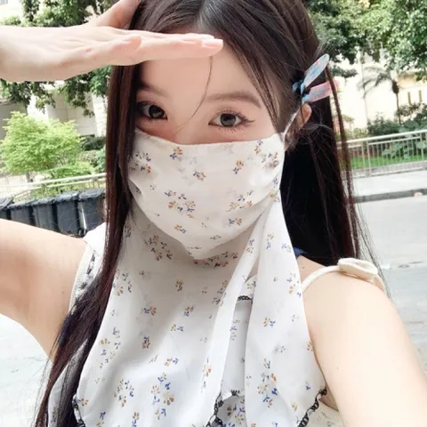 쉬폰 플라워 멀티스카프 여름용 넥워머 쿨워머 쿨스카프 쿨워머 썬마스크 얼굴가리개