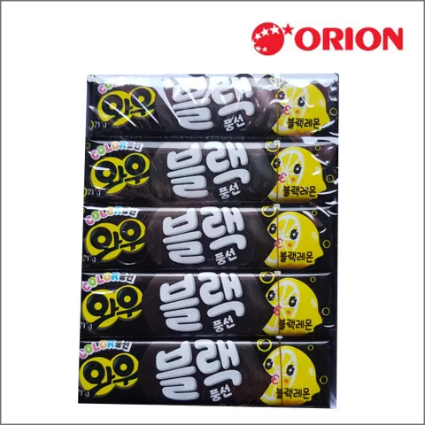 오리온 와우 풍선껌 블랙레몬맛21gx15개입