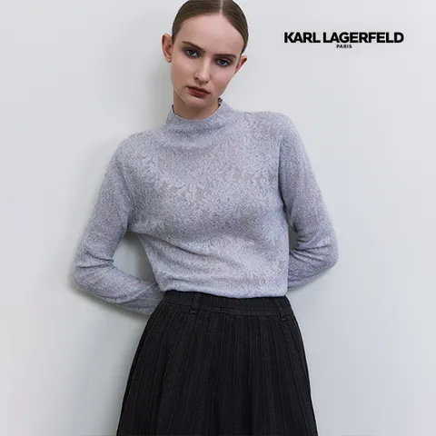 칼라거펠트 25FW 울레이스 하이넥 니트