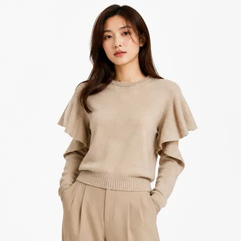러플 컷아웃 니트