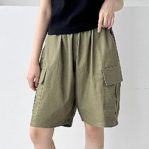 여자 벌룬 반바지 여름 캐주얼 밴딩 카고 팬츠 벌룬반바지 카고반바지 여름팬츠