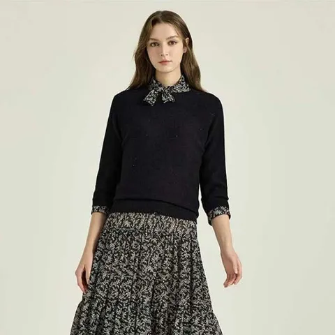 [최초가 129,000원]  울 블렌딩 글리터 홀가먼트 7부니트 4종 택1