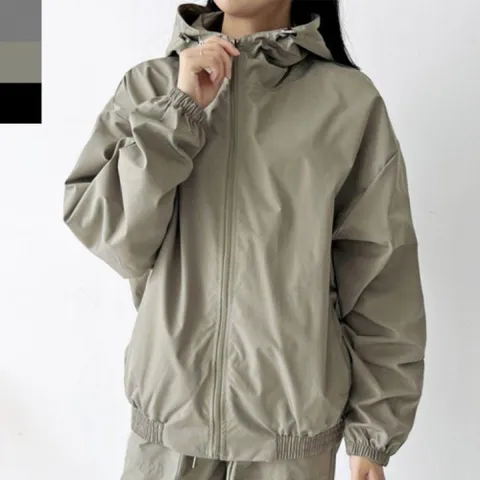 여성 바람막이 후드 집업 점퍼 캠핑 등산용 여성트레이닝바지 여성트레이닝세트