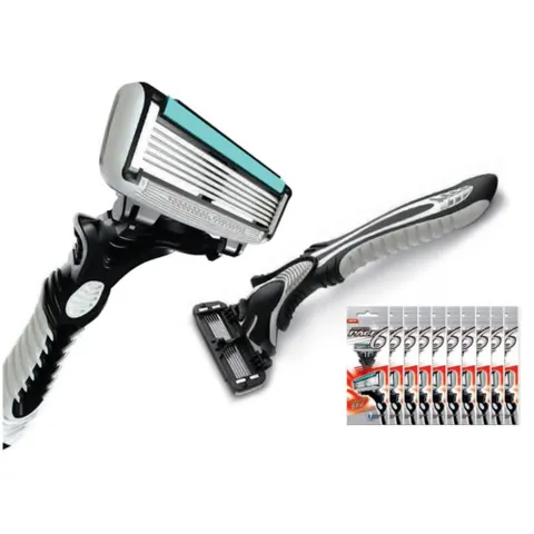 알티피아 세면도구 6중날 일회용면도기 10p 숙박 여행용 제모 날 일회용 면도 겨드랑이 턱수염