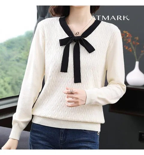 ATMARK (77까지)배색리본타이니트_AA39KN014G