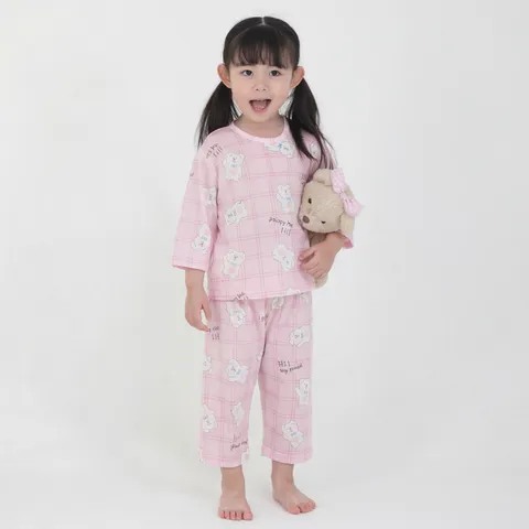 ()하트 도기 7부 상하 세트 봄 여름 유아 내의 실내복 잠옷 내복