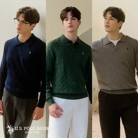 [U.S POLO ASSN.] 26 플러피코튼 카라니트 3종 남성