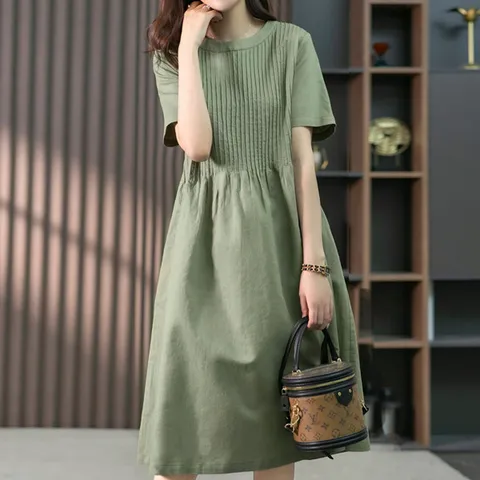 핀턱A라인린넨원피스 mde2300434