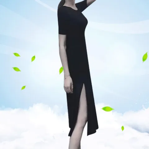 여름 반팔 원피스 A라인 편한 옆트임 플레어 이너 롱 롱원피스 여성원피스 여름원피스