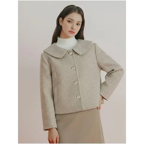 [하프클럽] 체크 플랫 칼라 재킷(OZAJKQ8)