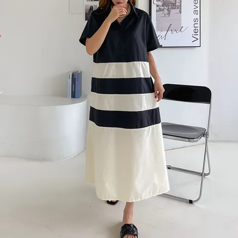 [하프클럽/에이치스타일](OP)2도카라원피스 여성 반팔OPS