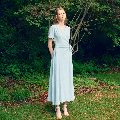 VIVIANA Short Sleeve Wrap Dress_Mint
