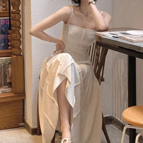 [M7] 여자 셀프 캐미 후레아 웨딩 롱원피스