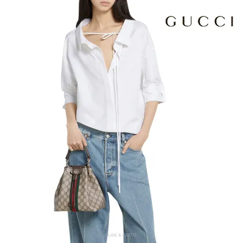 26SS 베이지GG 모노그램 오피디아 스몰 버킷백 (GUCCI  AS보증) 블랑앤꼴레뜨