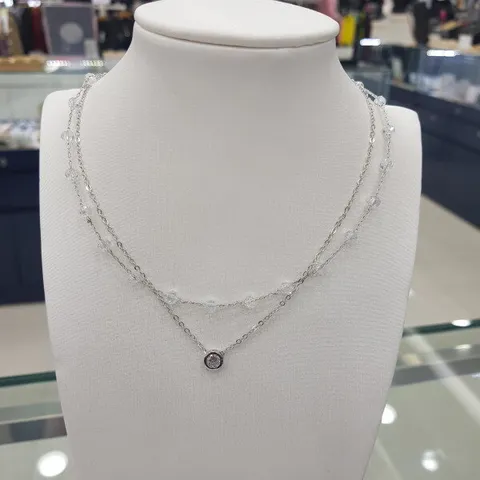 두줄큐빅 목걸이_IC