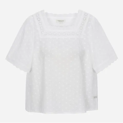 레이스 스퀘어넥 블라우스_T254MBL347W