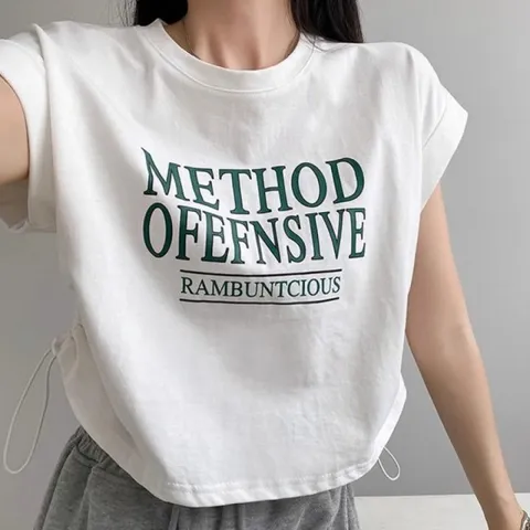 [하프클럽/모노무드]MNO 그래픽프린트 프릴 유니크 탱크탑 반팔티배색컬러