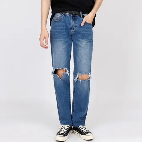 [브리치] 뉴메이드 / 제주 무릎 많이 찢어진 진청바지