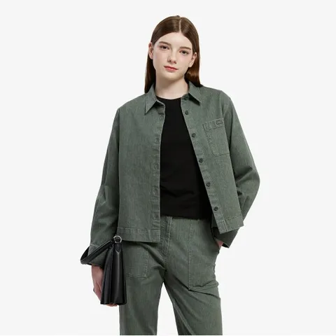 여성 크롭 데님 아우터형 셔츠 CF610E-55N E9F